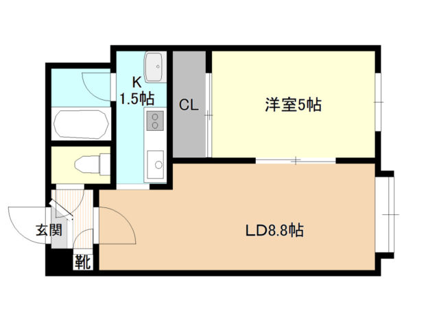 札幌マンスリーマンションのアピア豊平　303 間取り図